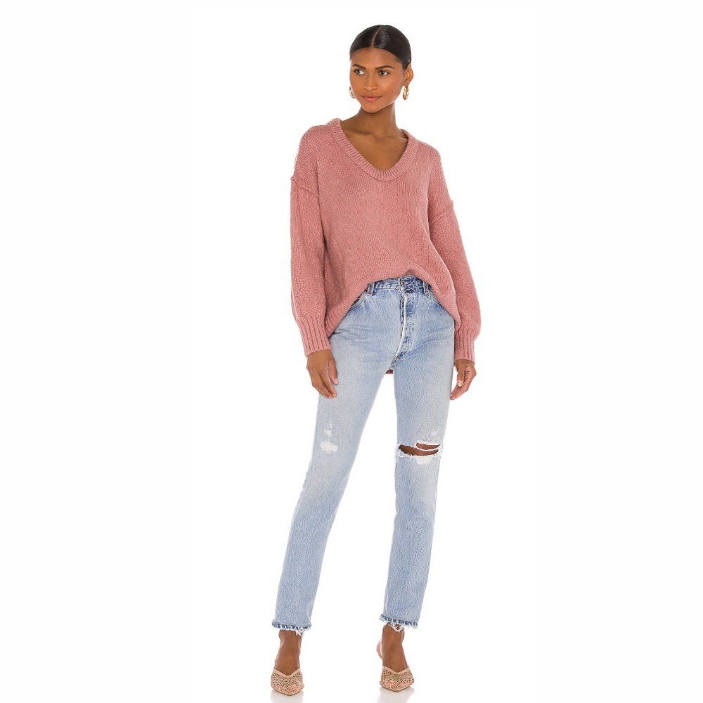Free People Brookside Tunic Sweater in Pink - Picture 4 of 7